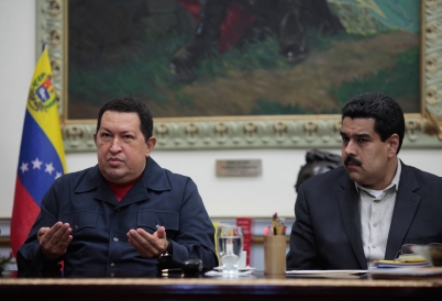 President Hugo Chávez with successor Nicolás Maduro