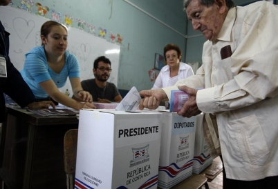 A man votes in Costa Rica's presidential election. (AP)