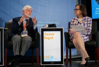 Left to right: Christopher Dodd and Susan Segal (Photo: Mark Finkenstaedt)