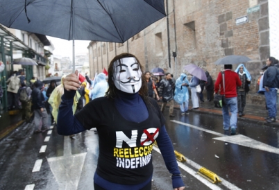 Protest in Quito, Ecuador over indefinite reelection