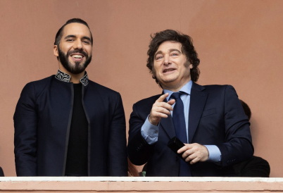 Argentine President Javier Milei and Salvadoran President Nayib Bukele. (Photo: AP)