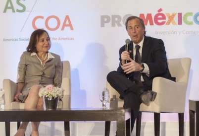 Susan Segal and Jose Antonio Meade in Mexico City