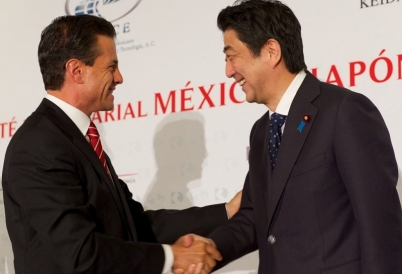 Mexican President Enrique Peña Nieto with Japanese Prime Minister Shinzo Abe