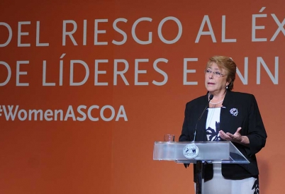 Michelle Bachelet en event de red de mujeres de AS/COA en el 2017