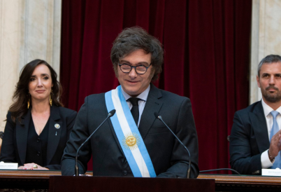 President Javier Milei presenting his budget to Congress
