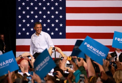 President Barack Obama at a rally