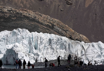 A melting glacier in Peru