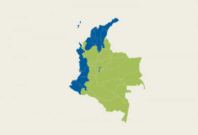 Map of Colombia by voter intention.