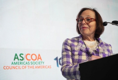 Susan Segal at the podium