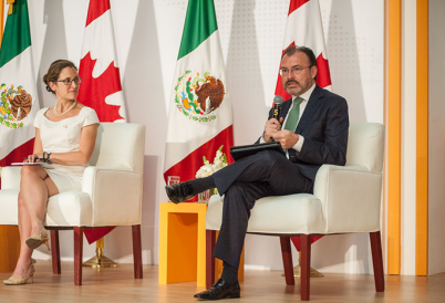 Chrystia Freeland and Luis Videgaray