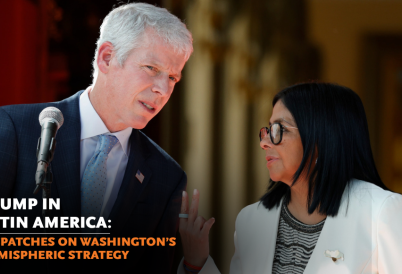 U.S. Energy Secretary Chris Wright and Venezuelan Interim Leader Delcy Rodríguez. (AP)