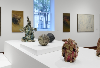 Sculptures on a white table