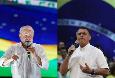 Lula da Silva (L) and Jair Bolsonaro.