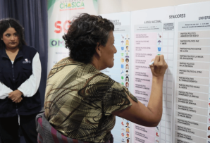 A Peruvian voter. (Peru's National Office for Election Processes on X)
