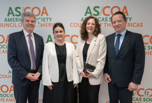 AS/COA's Kevin Sullivan, Undersecretary Cristina Planter Riebeling, AS/COA's Carin Zissis, and Ambassador Juan Carlos Lara-Armienta. (Photo: Mark Finkenstaedt)