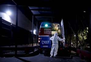 Ambulance worker in Argentina. (AP)