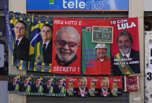 Campaign posters in Brazil. (AP)