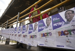 Campaign posters in Colombia (AP)