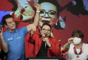 Xiomara Castro at a rally. (AP)