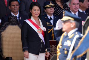 Keiko Fujimori at Peru's independece day parade.