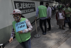 A vaccination site offering Sputnik V in Mexico. (AP)