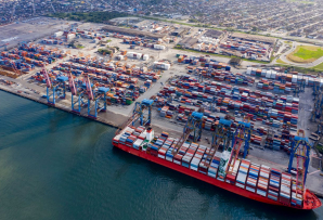 Port in Brazil seen from above