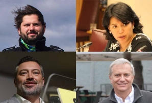 Chilean presidential candidates Gabriel Boric, Yasna Provoste, Sebastián Sichel, and José Antonio Kast