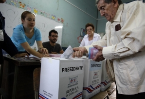 A man votes in Costa Rica's presidential election. (AP)