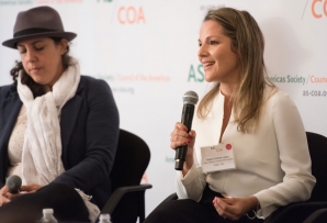 Cristina López in New York for an AS/COA conference