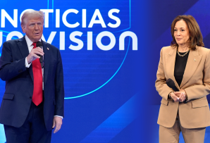 Harris and Trump in their respective town halls