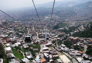 Aerial View of Medellín's Cable Car System
