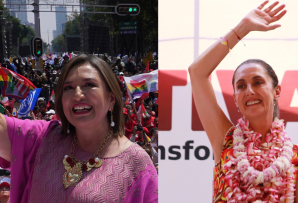Presidential hopefuls Xochitl Galvez and Claudia Sheinbaum.