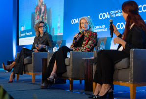 Jennifer Prescott speaking at COA's conference in Mexico