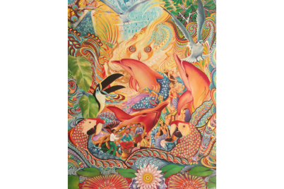 Pablo Amaringo, El baile de los Puca-bufeos (Puca-buceos Dance), 2009