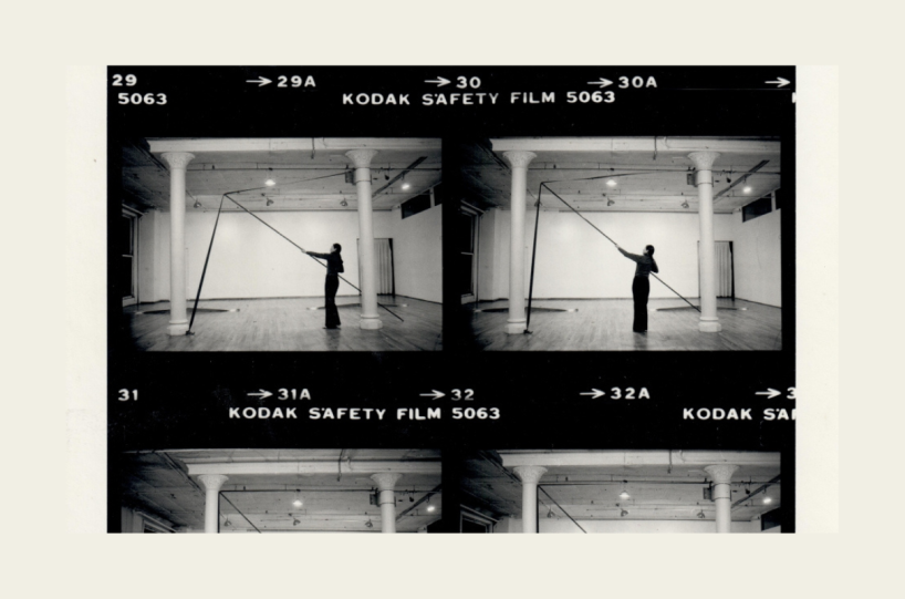 Contact sheet of Change of Line (performance) from Clearview (one place at a time) (performance event), November 19-21, 1976. Sylvia Palacios Whitman Archive, Photo: Babette Mangolte