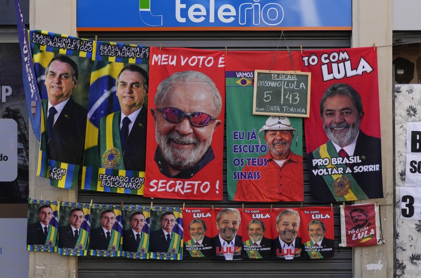 Campaign posters in Brazil. (AP)