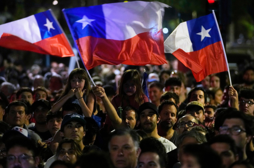 Chileans at an election rally. (AP)