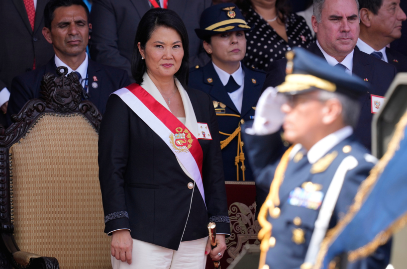 Keiko Fujimori at Peru's independece day parade.