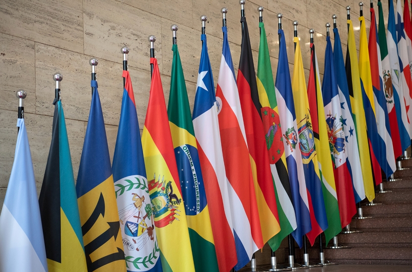 Latin American and Caribbean flags. (AP)