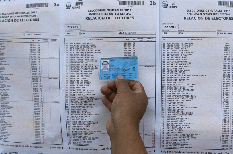 A voter card in Peru. (AP)