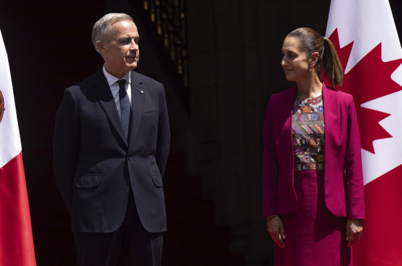 Canadian Prime Minister Mark Carney and Mexican President Claudia Sheinbaum. (AP)