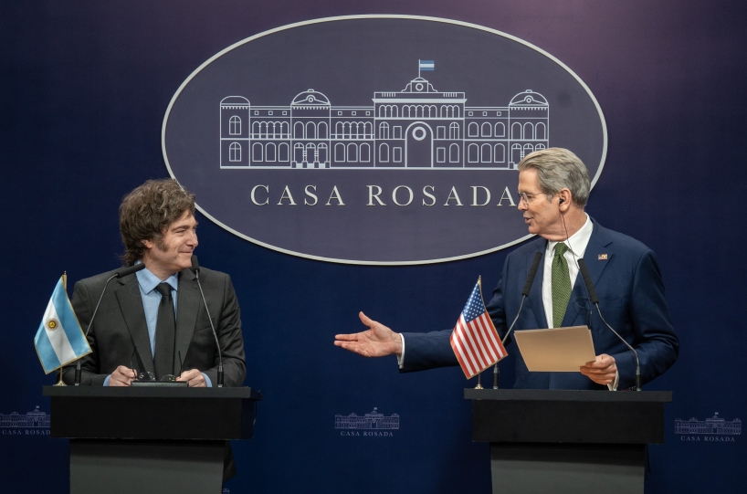 Argentine President Javier Milei and U.S. Treasury Secretary Scott Bessent. (Bessent's X Account)