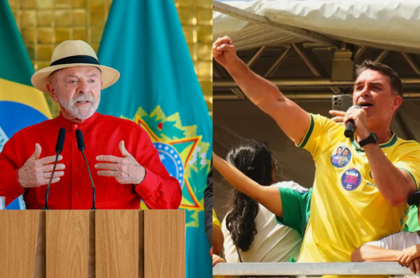 Luiz Inácio Lula da Silva and Flávio Bolsonaro. (Candidates' social media)