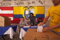 Voting in Ecuador.