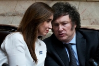 (L–R): Argentina's incoming Vice President Victoria Villarruel and President Javier Milei. (AP)