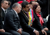 Venezuela's Diosdado Cabello, Nicolás Maduro, Cilia Flores (AP)