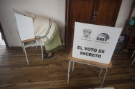 Voting booths in Ecuador. (AP)