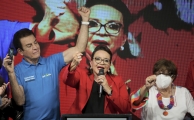 Xiomara Castro at a rally. (AP)