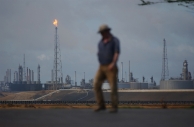 An oil worker in Venezuela. (AP)
