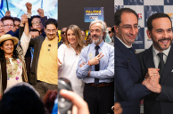 (L-R) Aida Quilcué, Iván Cepeda; Paloma Valencia, Juan Daniel Oviedo; José Manuel Restrepo, Abelardo de la Espriella.